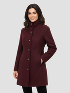 EULENA | DAMSKI PŁASZCZ Z WYSOKIM KOŁNIERZEM – CZYSTA ELEGANCJA I LEKKI PŁASZCZ 4