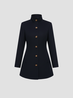 EULENA | DAMSKI PŁASZCZ Z WYSOKIM KOŁNIERZEM – CZYSTA ELEGANCJA I LEKKI PŁASZCZ 7