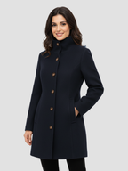 EULENA | DAMSKI PŁASZCZ Z WYSOKIM KOŁNIERZEM – CZYSTA ELEGANCJA I LEKKI PŁASZCZ 8