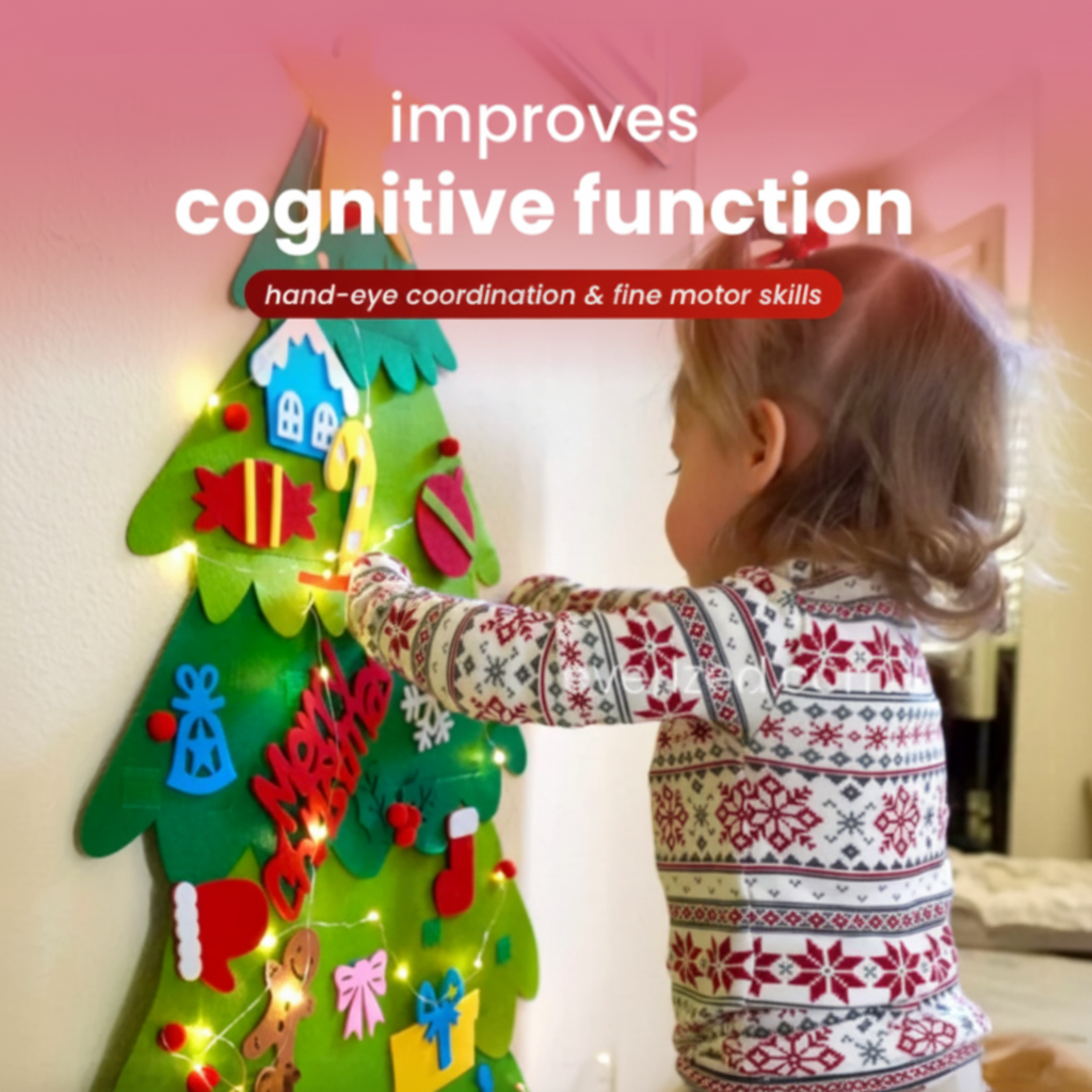 Filcowa choinka z 34 ozdobami – kreatywna, przyjazna dzieciom, przytulna 3