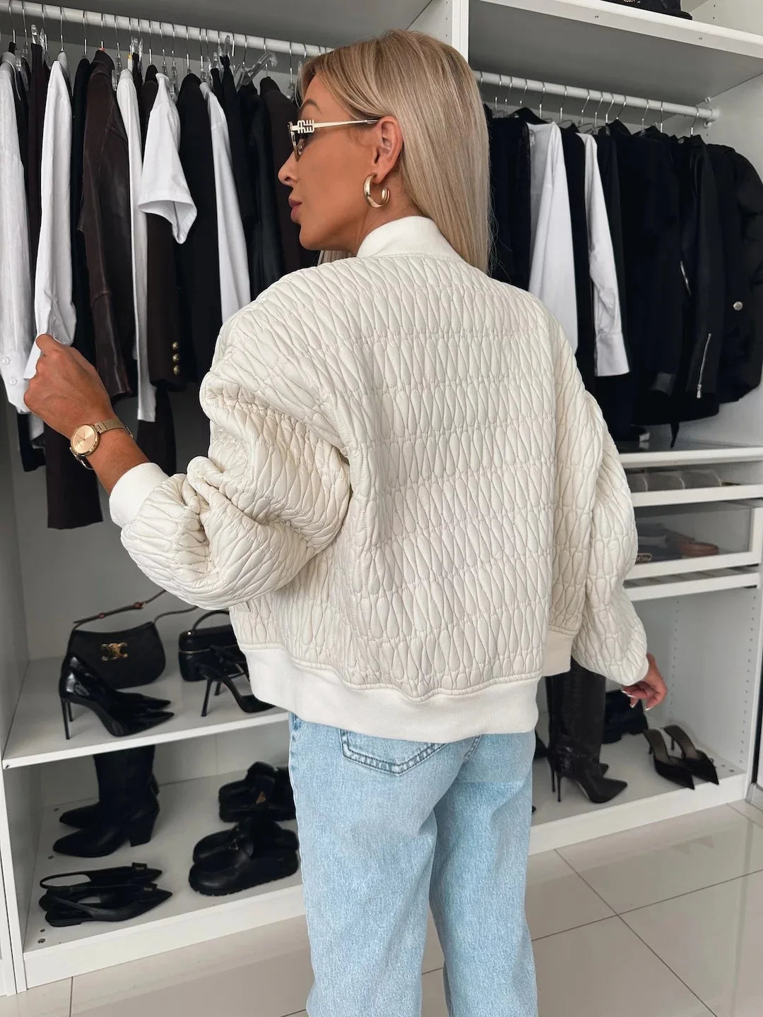 Hazel | Modna damska pikowana kurtka z zamkiem z przodu 2