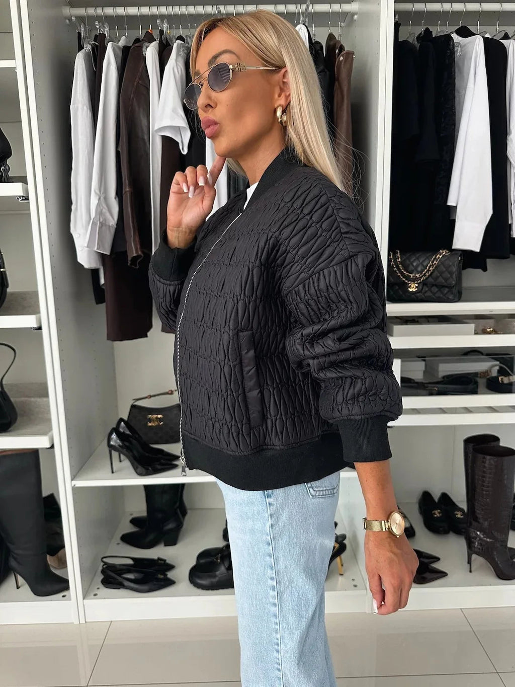 Hazel | Modna damska pikowana kurtka z zamkiem z przodu 9