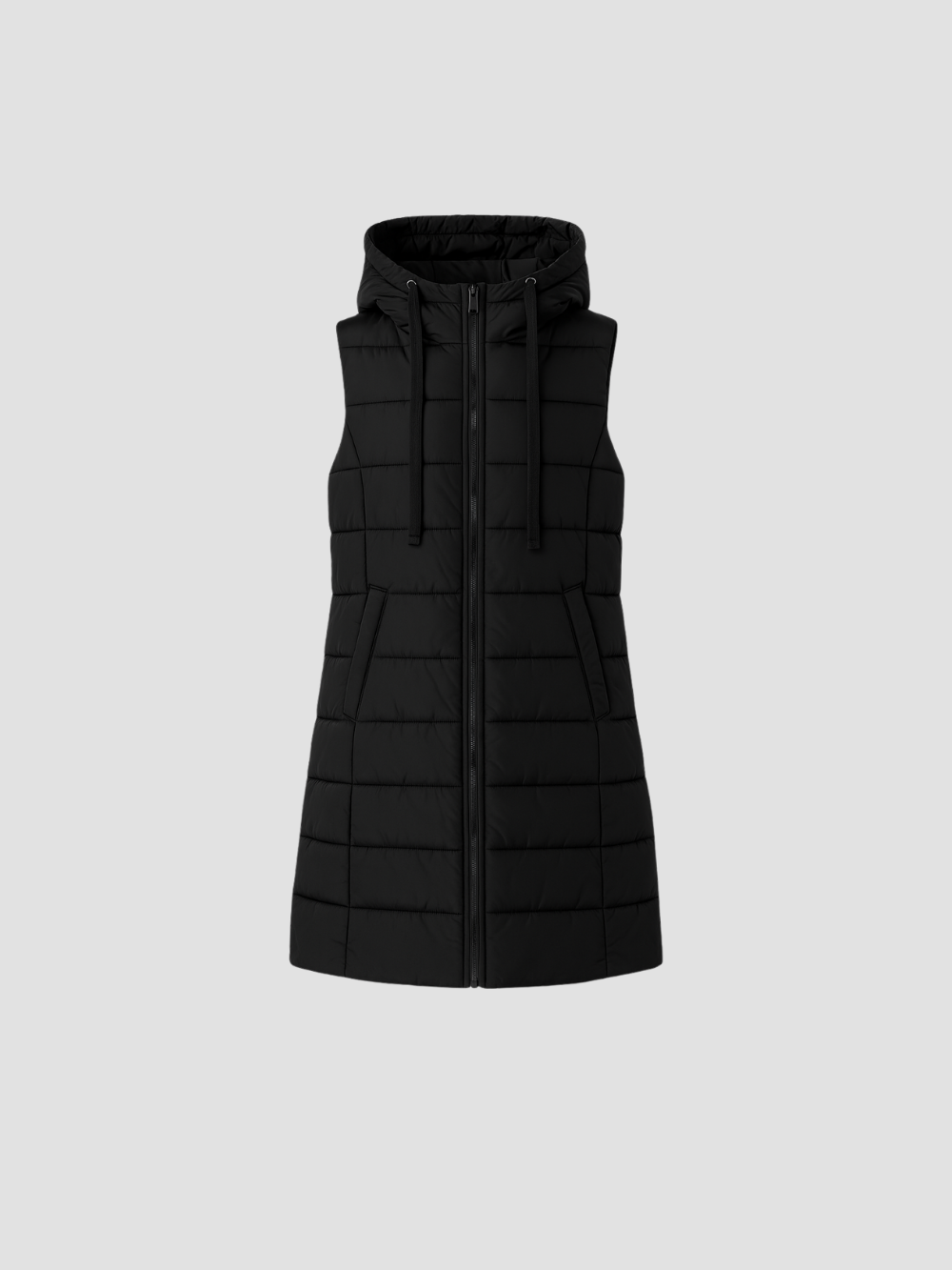 ISMENA | Damski długi, ocieplany płaszcz bez rękawów – lekka elegancja i nowoczesne ciepło 1