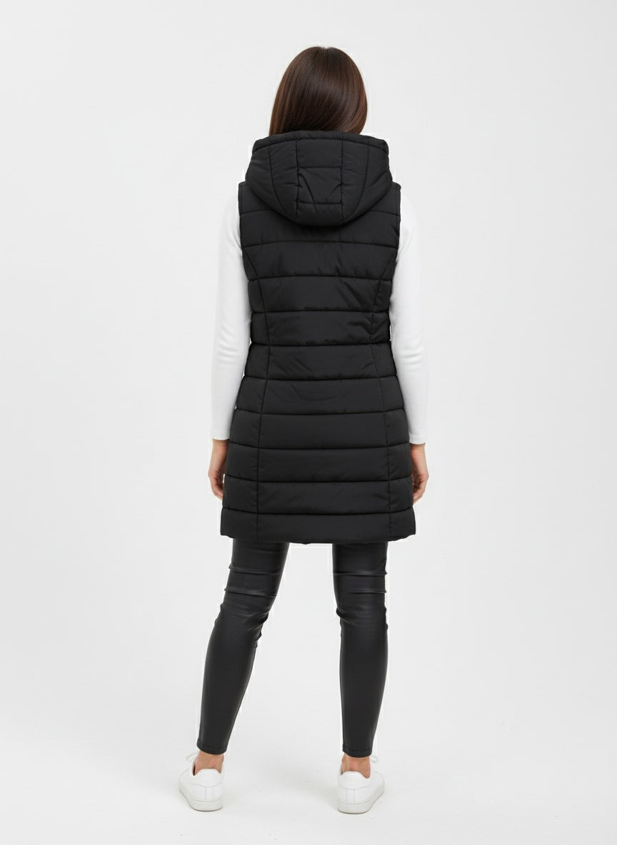 ISMENA | Damski długi, ocieplany płaszcz bez rękawów – lekka elegancja i nowoczesne ciepło 2
