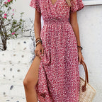 Isabel | Sukienka z dekoltem w serek i swobodnym nadrukiem kwiatowym 1