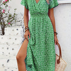 Isabel | Sukienka z dekoltem w serek i swobodnym nadrukiem kwiatowym 2