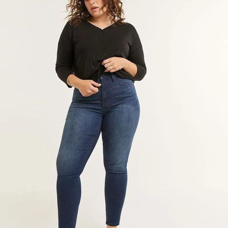 Jeansy rurki z wysokim stanem dla kobiet 0