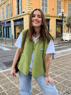 Kamizelka polarowa zapinana na guziki dla kobiet 2