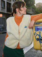 Kamizelka polarowa zapinana na guziki dla kobiet 6