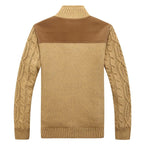 Kardigan męski z dzianiny kablowej z pluszową podszewką 1