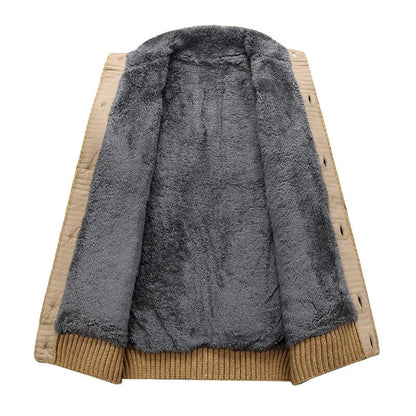 Kardigan męski z dzianiny kablowej z pluszową podszewką 2