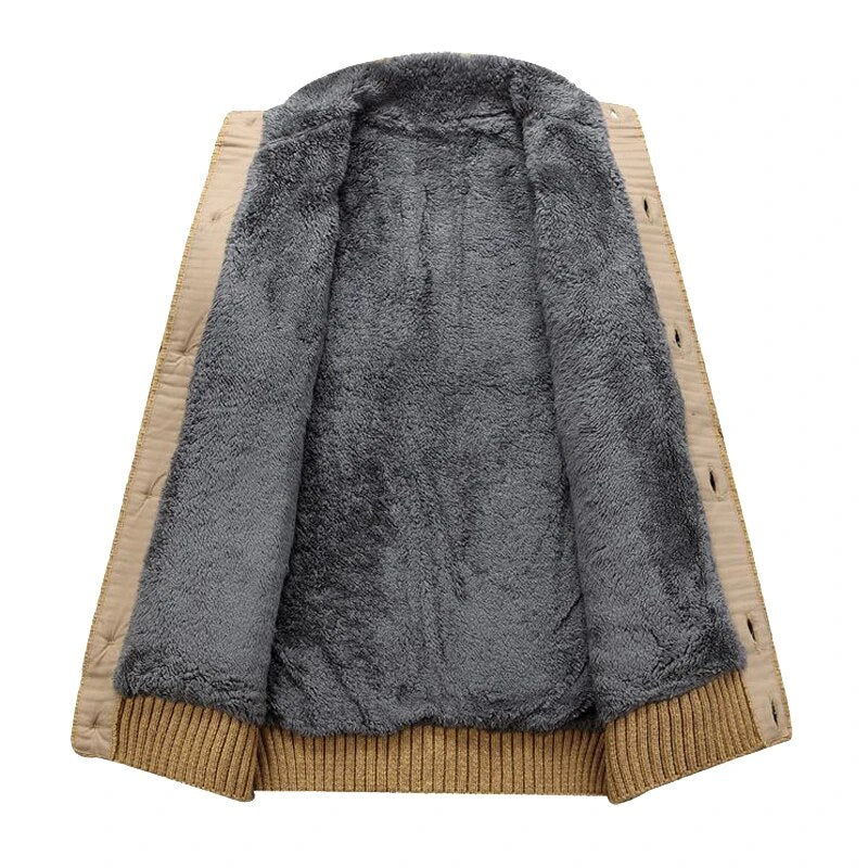 Kardigan męski z dzianiny kablowej z pluszową podszewką 2