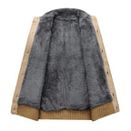 Kardigan męski z dzianiny kablowej z pluszową podszewką 2