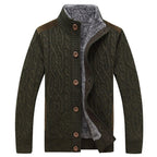 Kardigan męski z dzianiny kablowej z pluszową podszewką 4