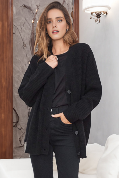 Kardigan z prążkowanej dzianiny zapinany na guziki dla kobiet 4