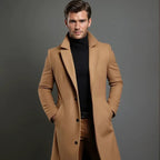 Klasyczny długi zimowy płaszcz męski 4