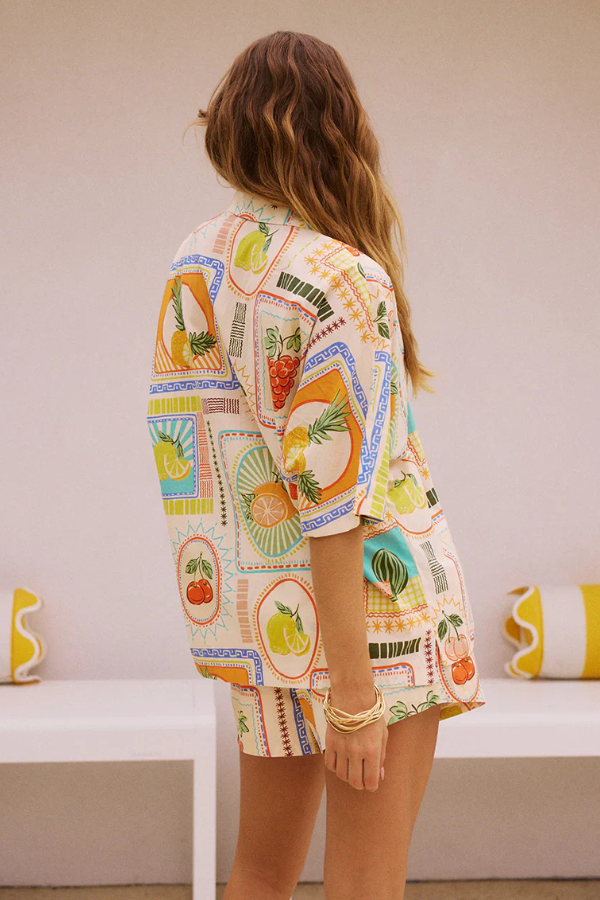 Kobieta Koszulka i Szorty w Geometryczny Wzór, Lekka Tkanina, Casualowy Zestaw na Lato