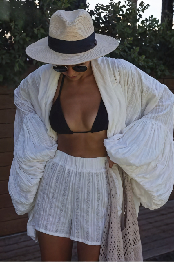 Kobiety Zestaw Kimono z Krótkimi Szortami Casual Lekki i Oddychający