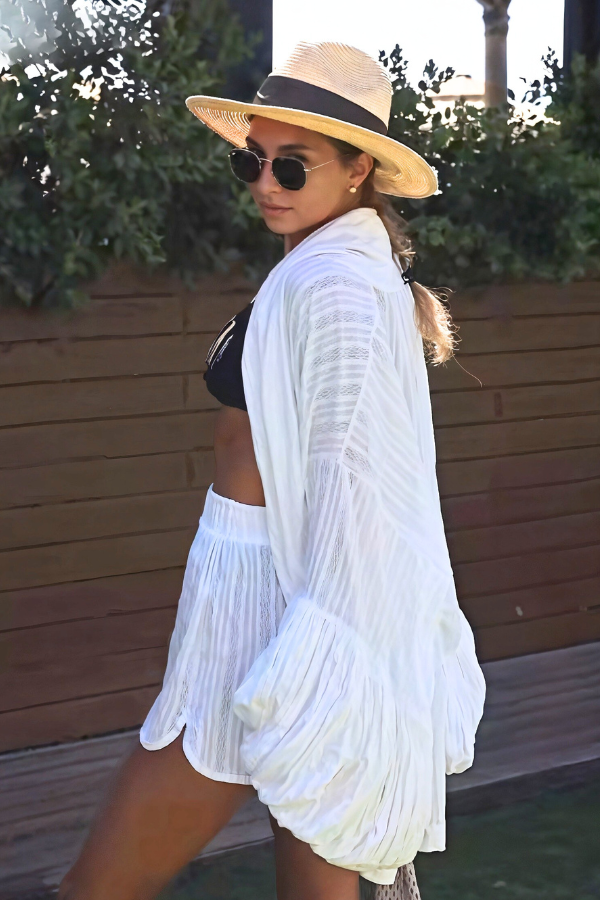 Kobiety Zestaw Kimono z Krótkimi Szortami Casual Lekki i Oddychający