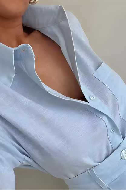 Kobiety Zestaw Koszuli z Krótkimi Spodniami Wysoki Stan Elegancki Casualowy Styl