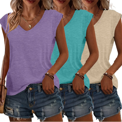 Kobiety z koszulki | Swobodna letnia moda z dekoltem w stylu 3-pak | Monika