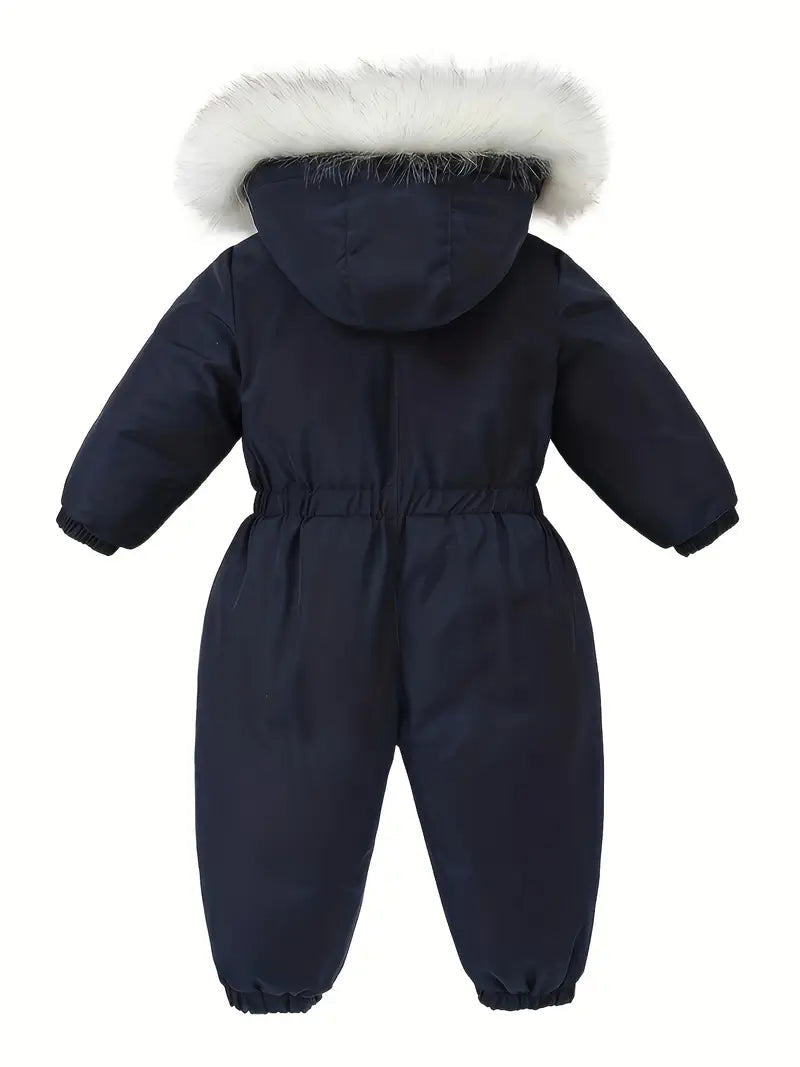 Kombinezon zimowy dla niemowląt | Kombinezon narciarski z kapturem i futerkiem 1