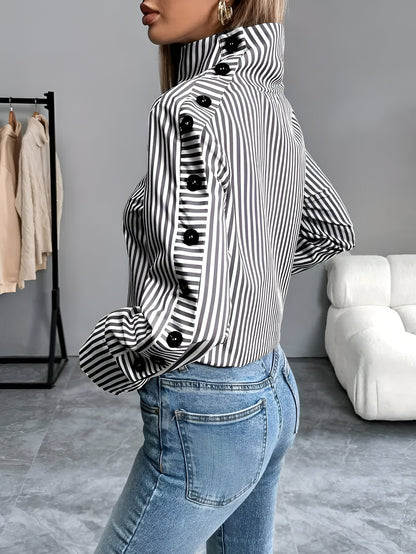 Koszula Kasia – Paski i Stylowy Kołnierz