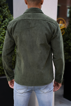 Koszula męska z długim rękawem – zapinana z przodu na guziki, z kieszeniami z patkami na piersi 5