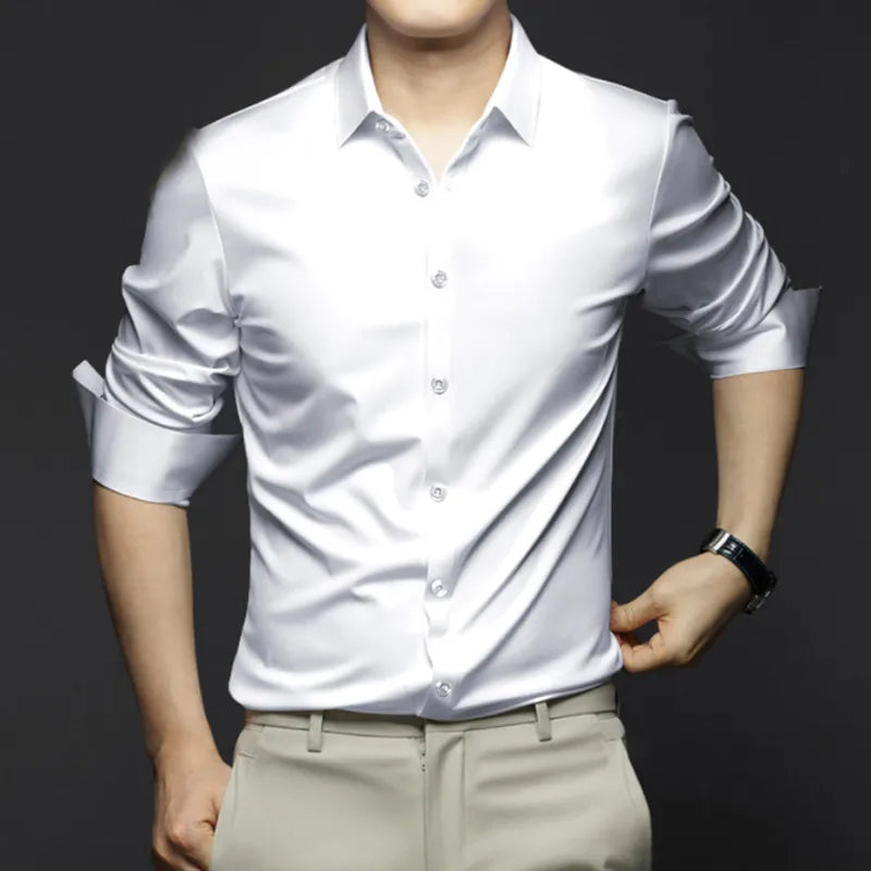 Koszula z długim rękawem dla mężczyzn – strukturalny krój i równomierna powierzchnia 1