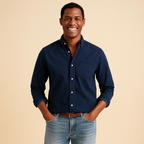 Koszula z długim rękawem dla mężczyzn – wyrafinowana powierzchnia i cienka struktura 0