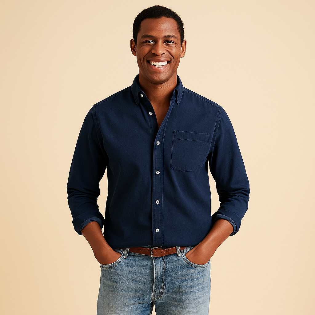 Koszula z długim rękawem dla mężczyzn – wyrafinowana powierzchnia i cienka struktura 0