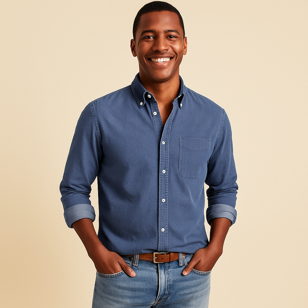 Koszula z długim rękawem dla mężczyzn – wyrafinowana powierzchnia i cienka struktura 2