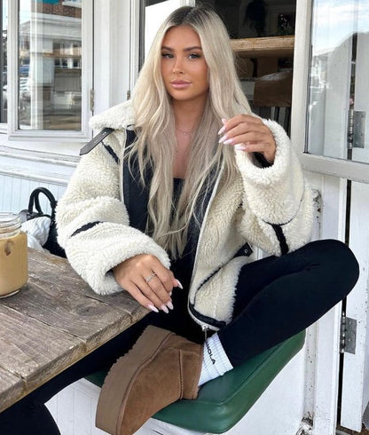 Kurtka Aviator z Imitacji Shearling - Komfort i Styl na Zimę