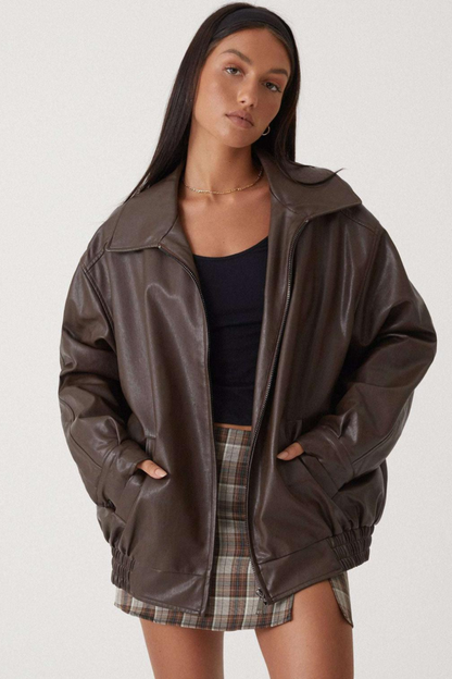 Kurtka damska z zamkiem błyskawicznym w dużym rozmiarze 1