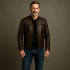 Kurtka męska o dopasowanym kroju z teksturowanym wierzchem i bocznymi zakładkami 1