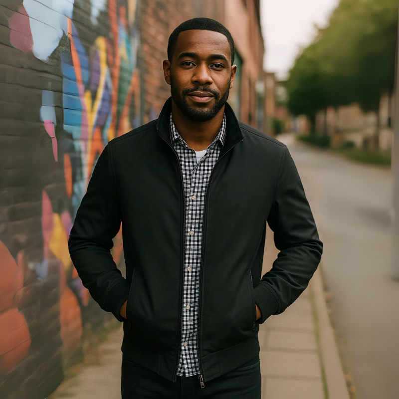 Kurtka typu bomber z mankietami ściągaczowymi dla mężczyzn 2