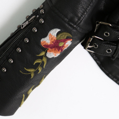 Kurtka z haftowanym zamkiem błyskawicznym i wykończeniem strukturalnym dla kobiet 2