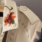 Kurtka z haftowanym zamkiem błyskawicznym i wykończeniem strukturalnym dla kobiet 7