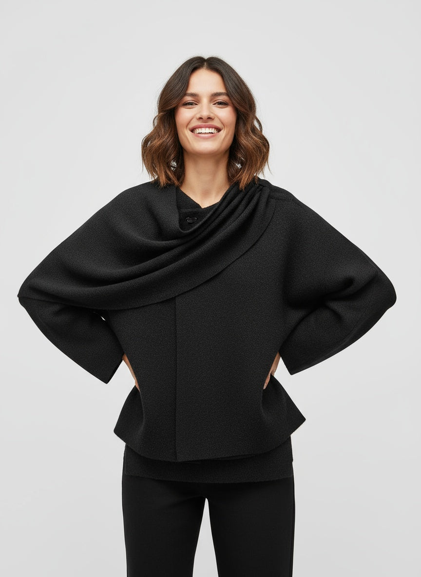 LEOCADIA | WEŁNIANA PŁASZCZ-PEŁNA | PŁYNNA ELEGANCJA I PONADCZASOWE CIEPŁO 5