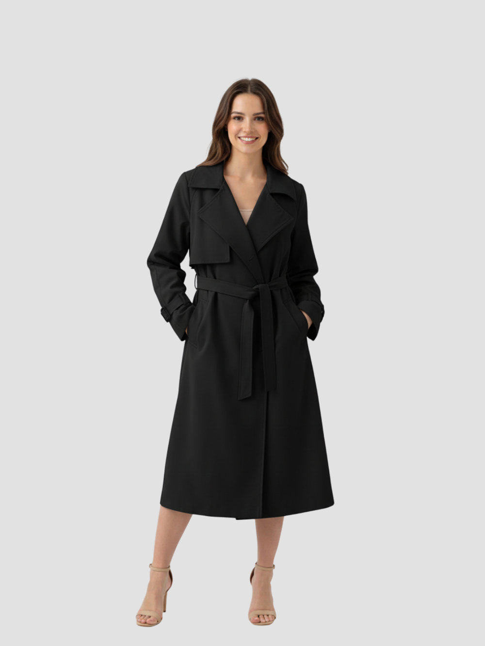 LUCÍA | TRENCZ DAMSKI | PASEK I PONADCZASOWA WYRAFINOWANA STYLIZACJA 0