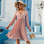 Lekkość damskiej sukienki na letnią długość Midi