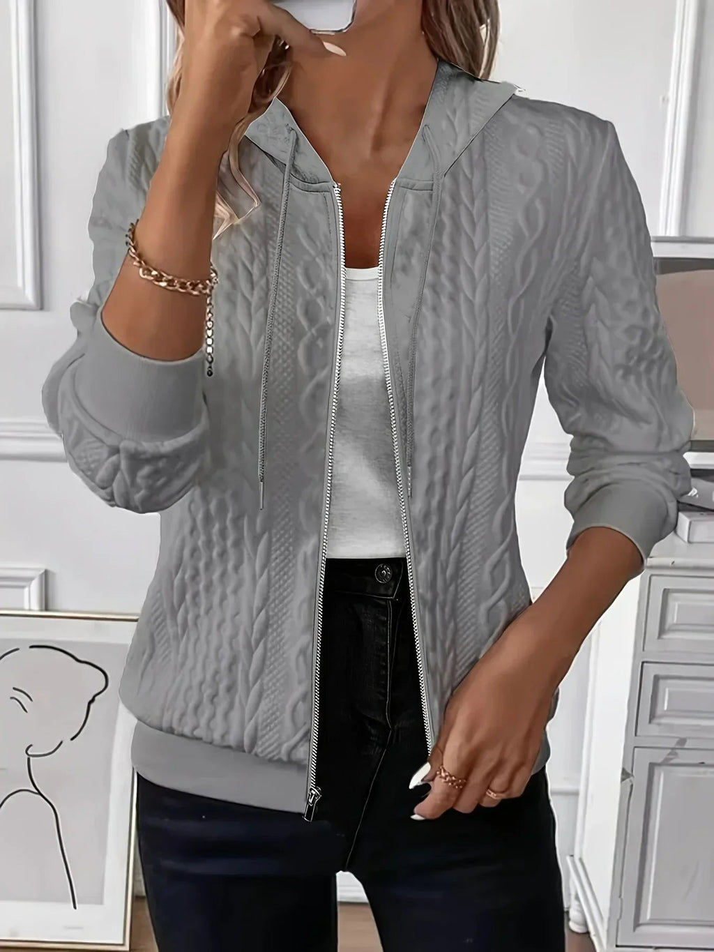 Lena™ - Bluza z kapturem i zamkiem błyskawicznym 3