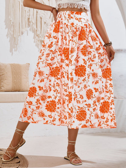 Letnia maxi spódnica z kwiatowym nadrukiem – Lekka i elegancka
