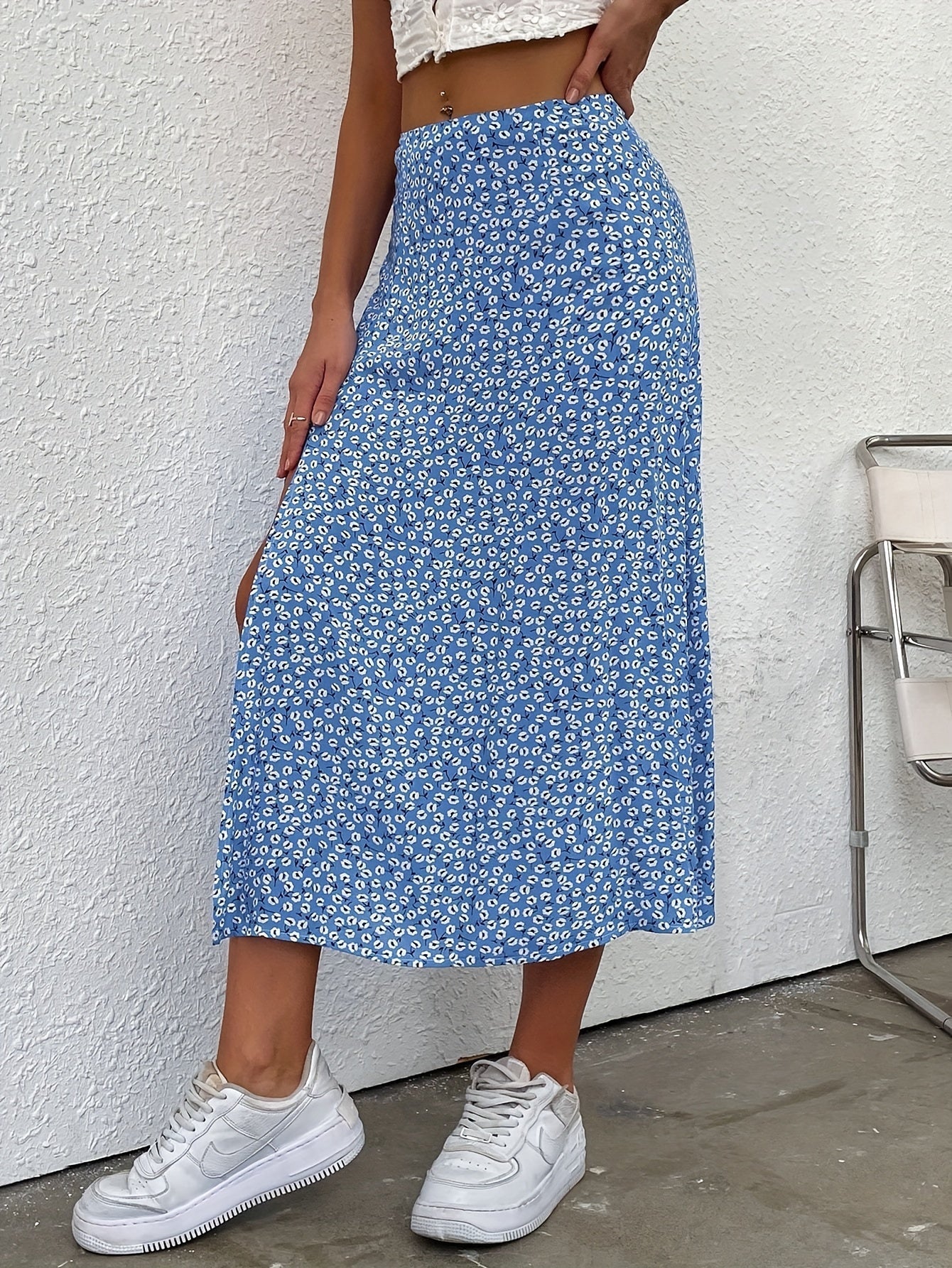 Letnia maxi spódnica z wysokim rozcięciem – Lekka i stylowa