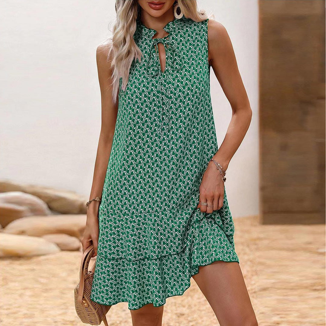 Linda™ | Elegancka sukienka bez rękawów z dekoltem w serek 6