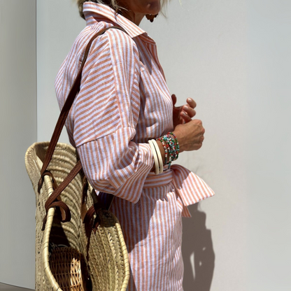 Luźna sukienka koszulowa damska – zapięcie na guziki z przodu 1