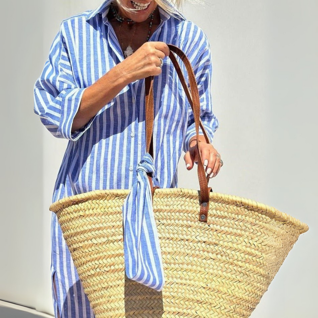 Luźna sukienka koszulowa damska – zapięcie na guziki z przodu 3