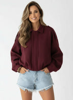 MAELIA | DAMSKA KURTKA OVERSIZEROWA Z ZAMSZU – WSPÓŁCZESNA ELEGANCJA I RELAKSUJĄCA SYLWETKA 11