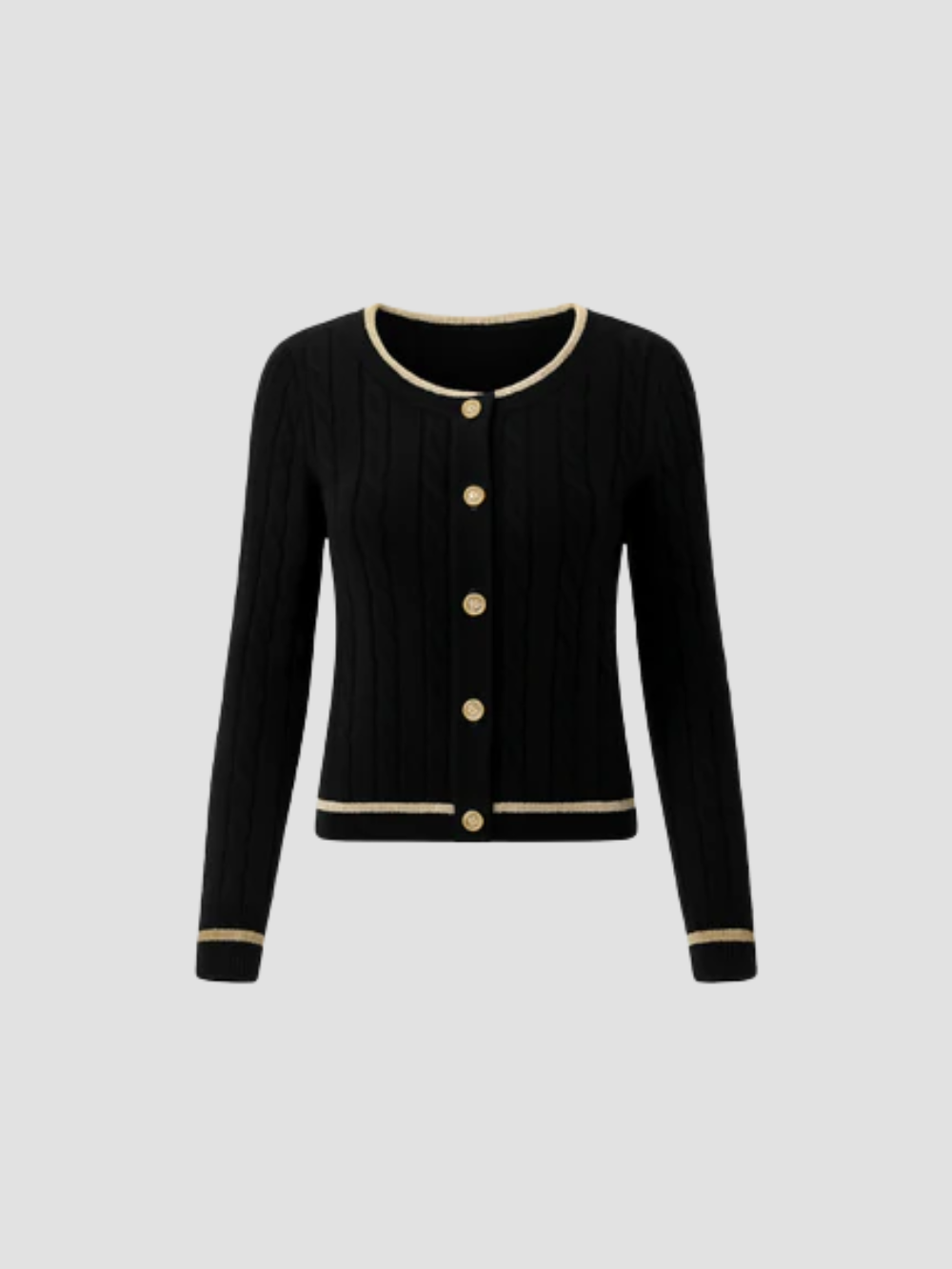 MARISOL | KARDIGAN DAMSKI | ZŁOTE WYKOŃCZENIA I ELEGANCJA 1