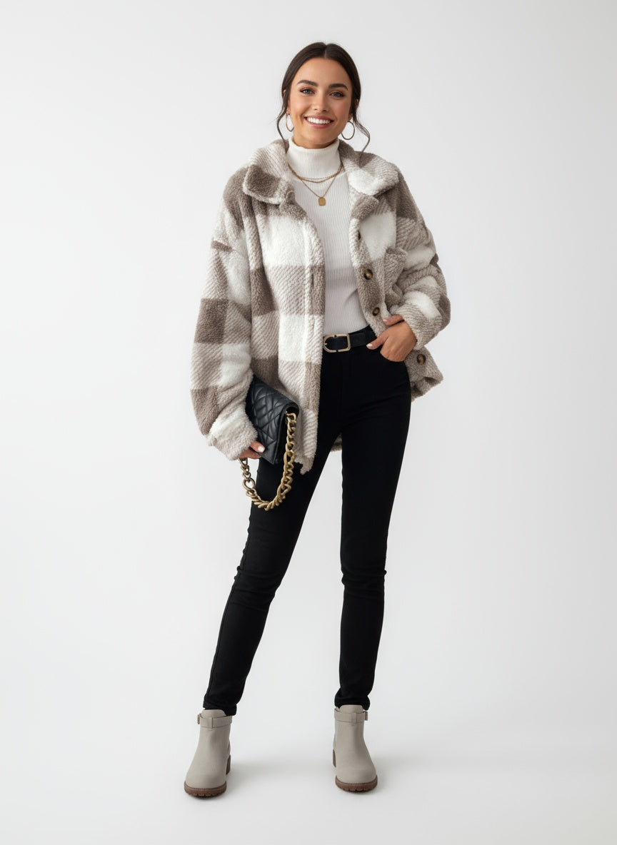 MARVELLA | DAMSKA KURTKA W KRATĘ – MIĘKKI KOMFORT I NOWOCZESNY STYL 0